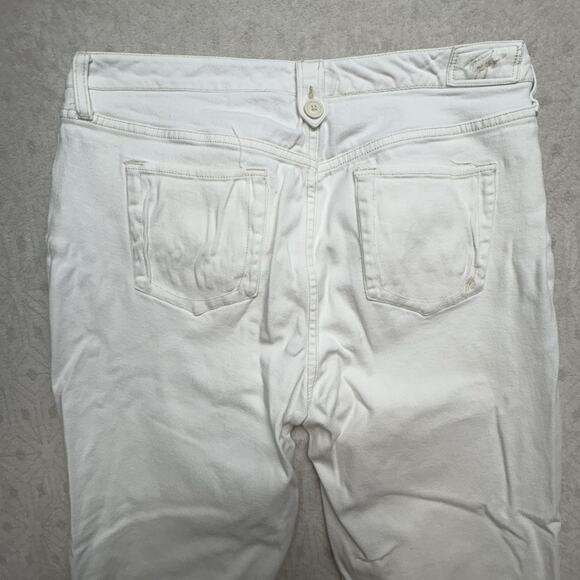 Vtg Y2K Tommy Hilfiger Hipster Capri Jeans White Button Cuff Denim Size 16 - Picture 9 of 10